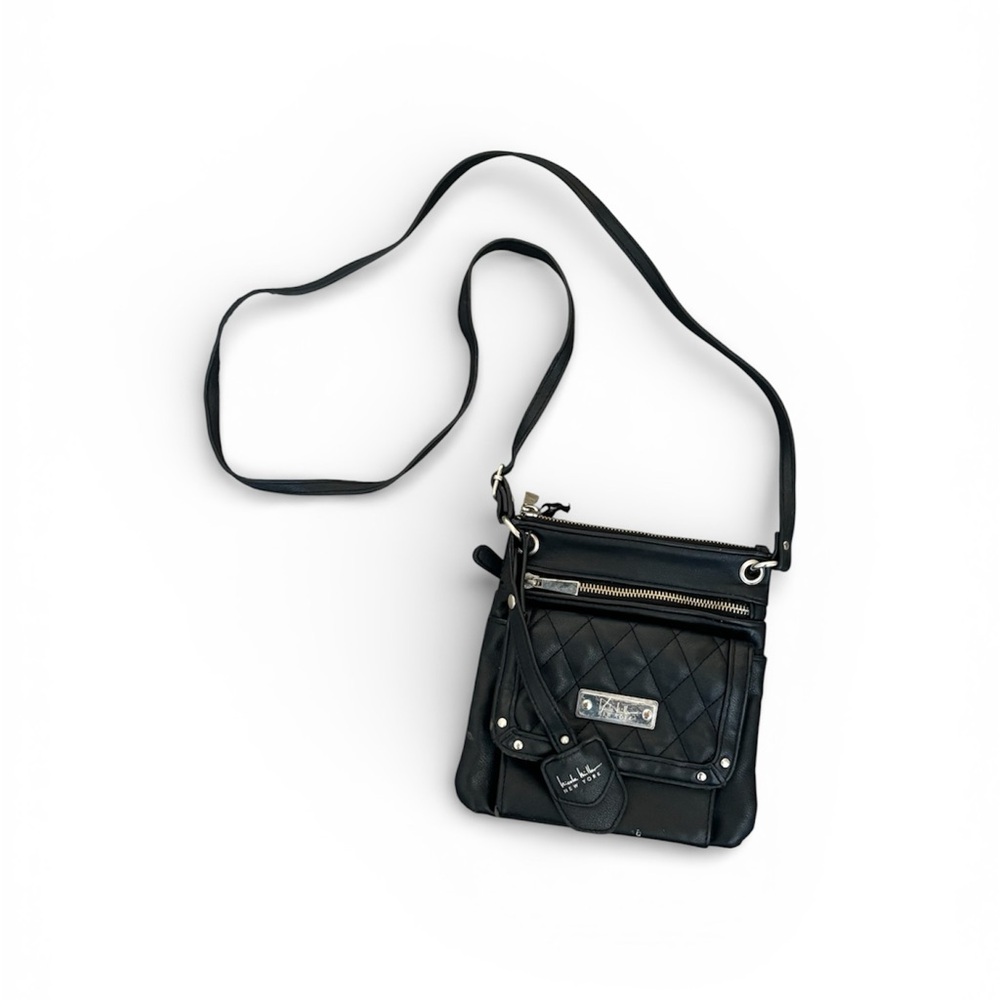 Nicole Miller Black Quilted Crossbody Bag